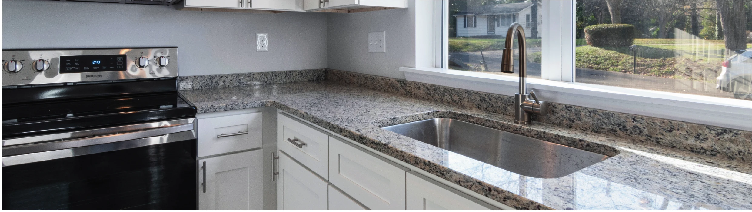 Kala steel sink installed in a kitchen countertop
