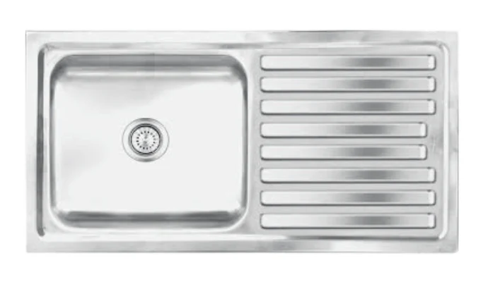 Steel Sink Bowl with Drain Board